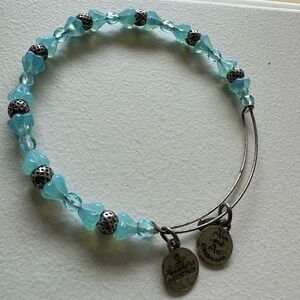 Alex and Ani Silver and Aqua Bracelet